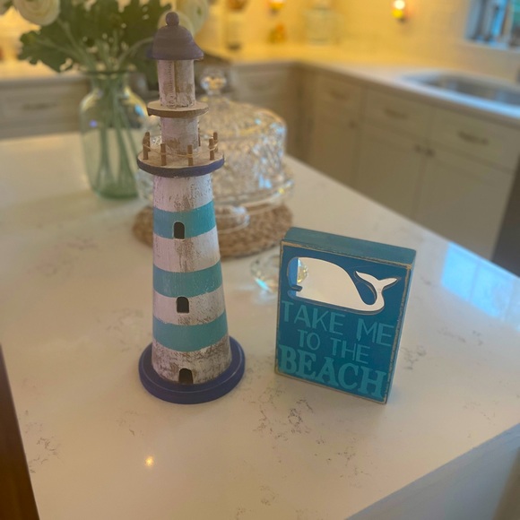 BEACH DECOR LIGHTHOUSE AND SHADOW BOX - Picture 1 of 7